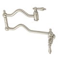 Kingston Brass KS2108AL Heritage Wall Mount Pot Filler, Brushed Nickel KS2108AL